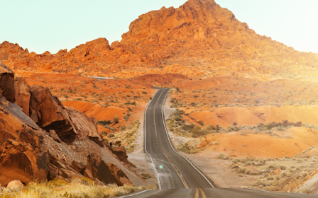 A road in the mountains.