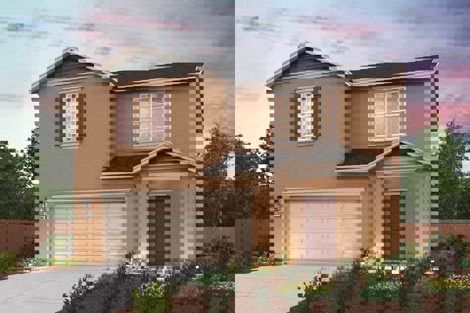 A house with a garage.