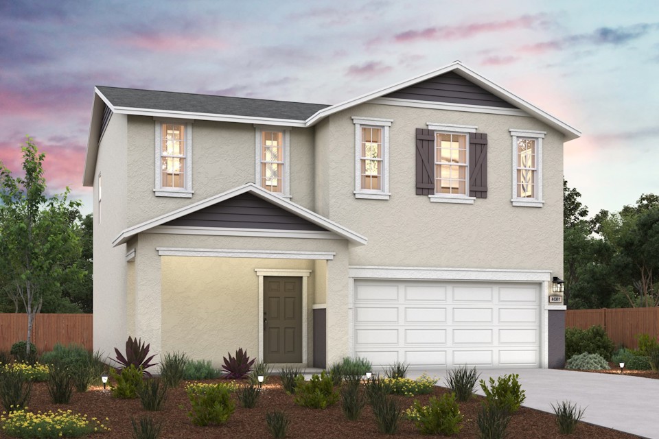 A house with a garage.