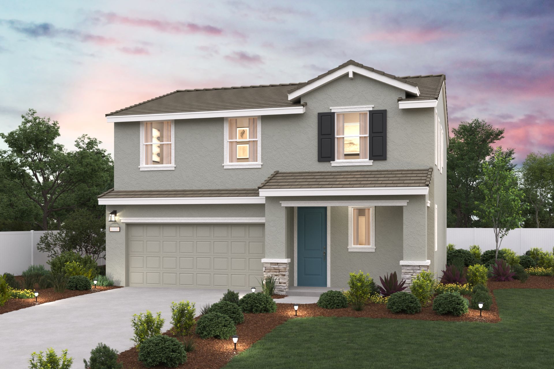 A house with a garage.