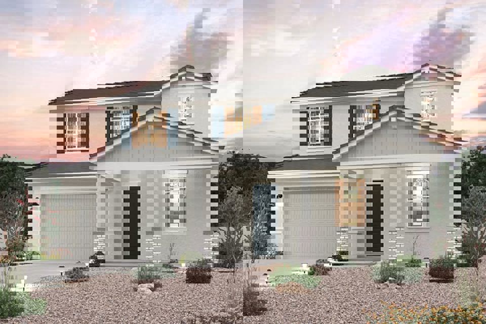 A house with a garage.