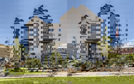 A house with a flag in the front.