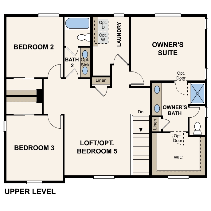 Diagram, engineering drawing. Marion Floorplan, Upper Level