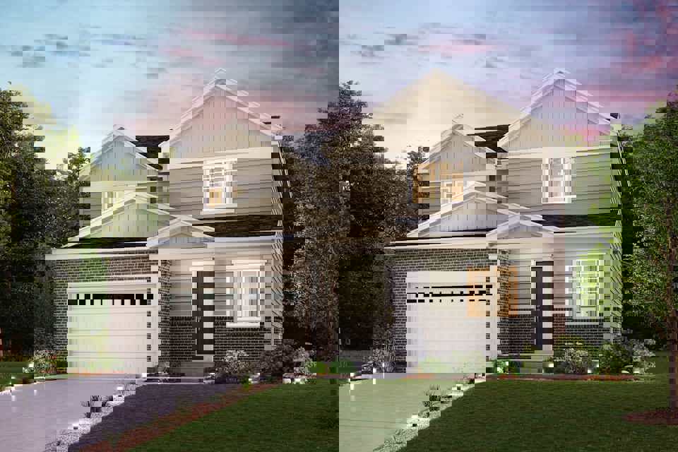 A house with a driveway.