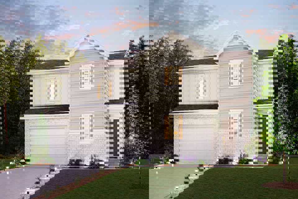 A house with a garage.