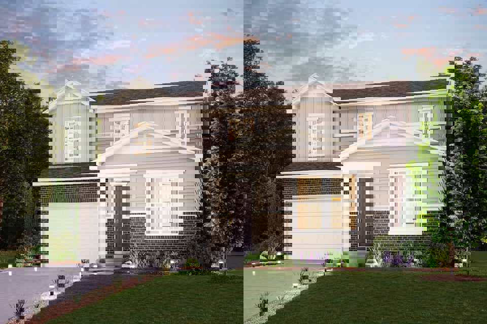 A house with a large front yard.