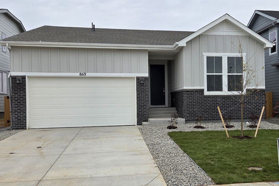 A house with a garage.