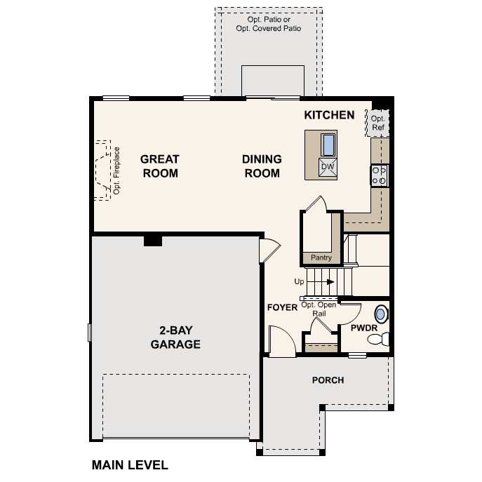 Diagram, engineering drawing. Jay Floorplan Main Level 