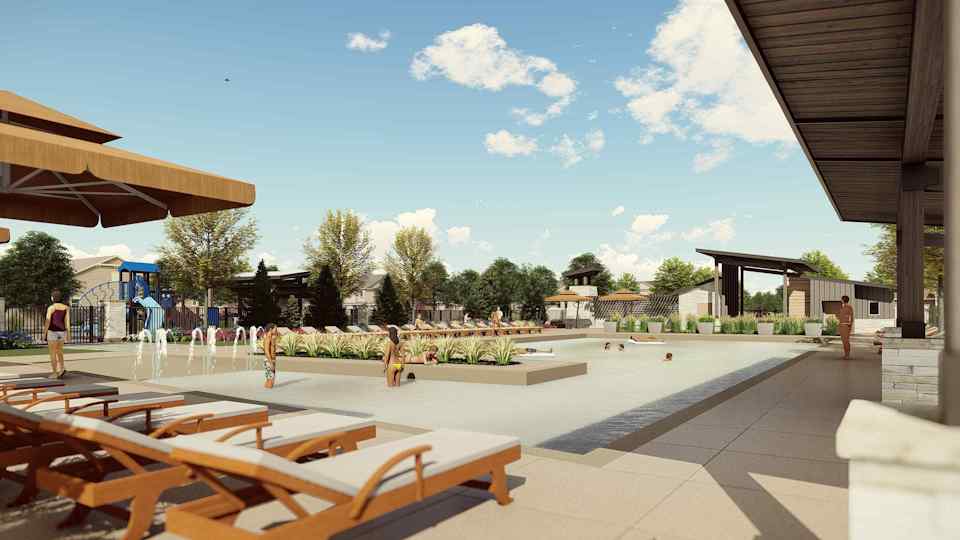 A group of tables outside.