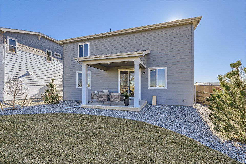 A house with a yard.