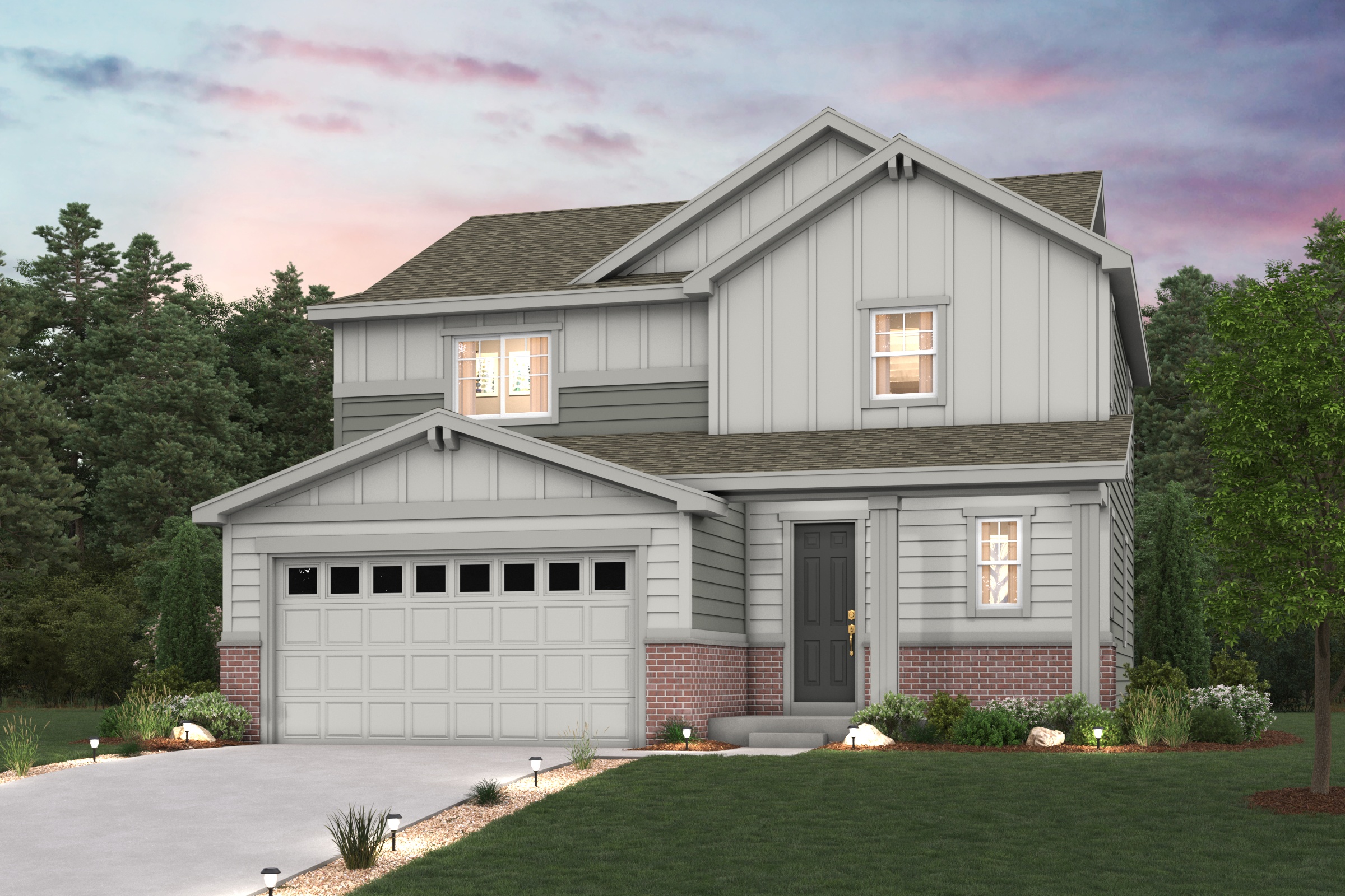 A house with a garage.