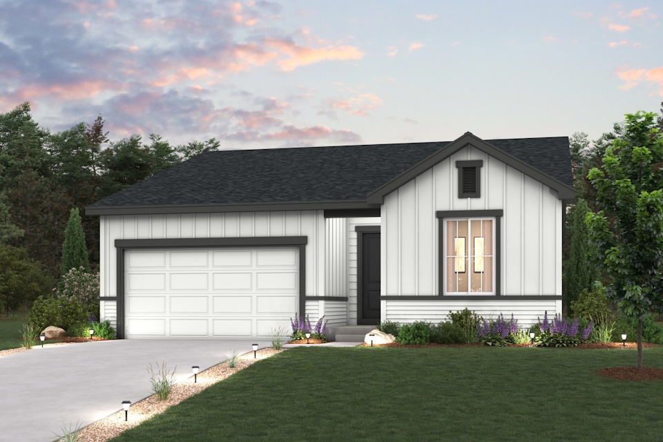 A house with a garage.