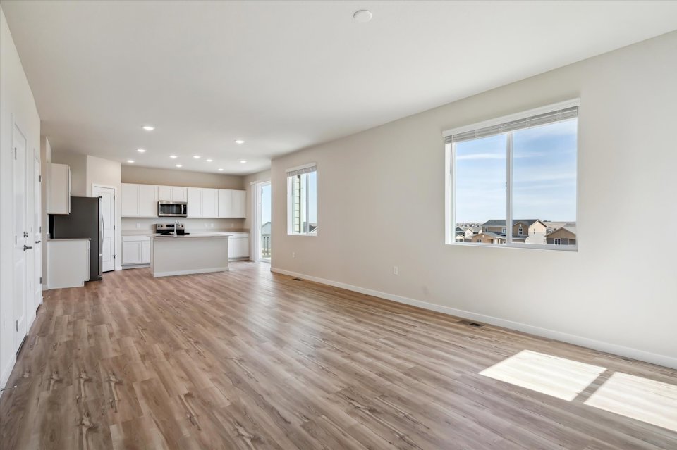 A large empty living room.