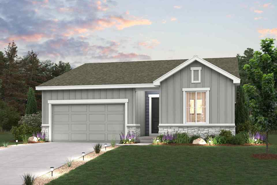 A house with a garage.