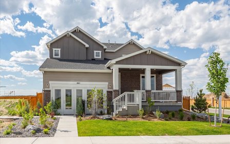 A house with a front yard.