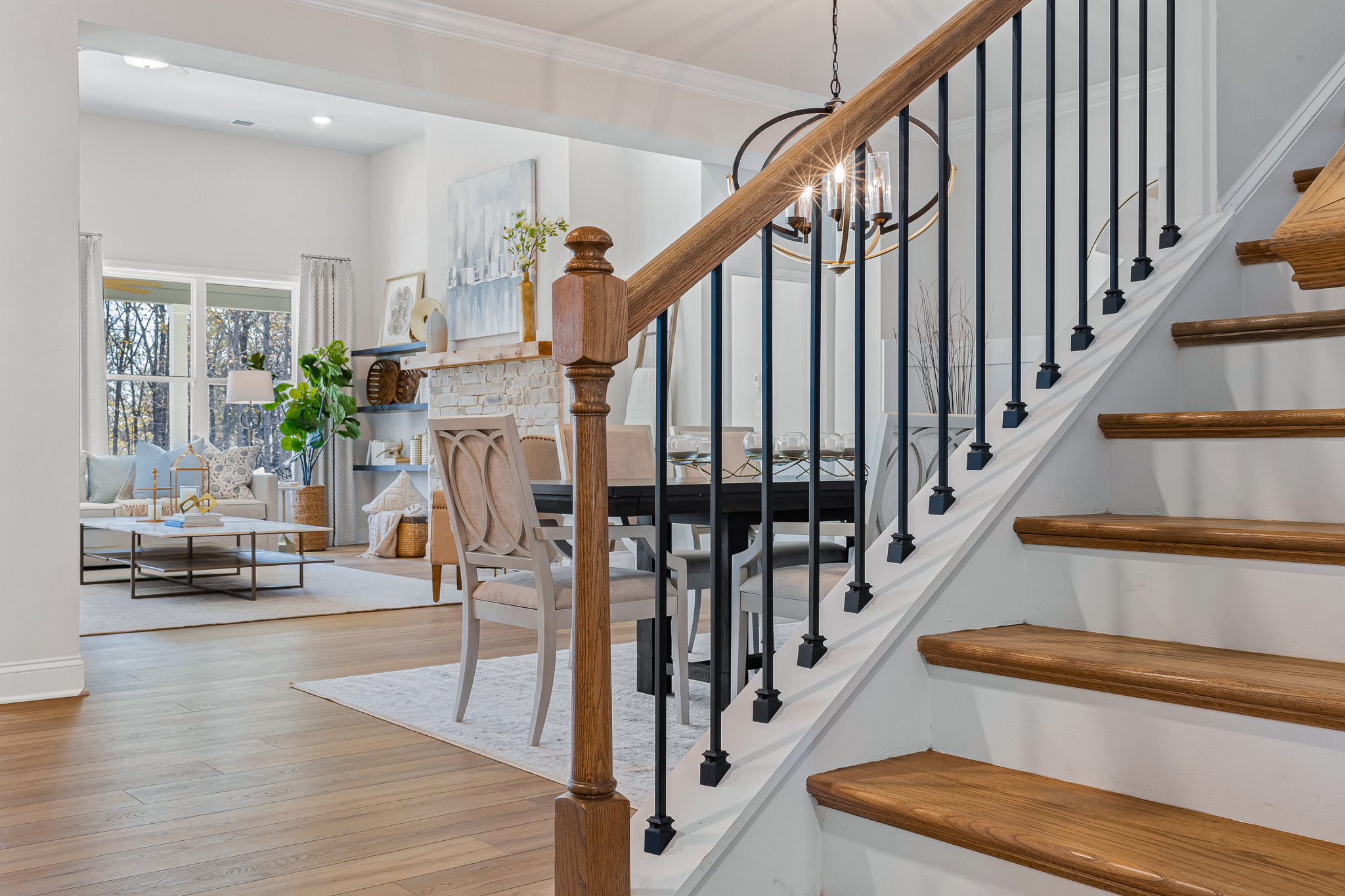 A staircase in a house.
