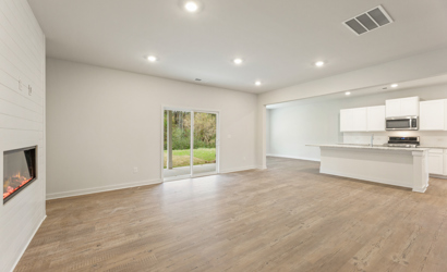 A large empty living room.