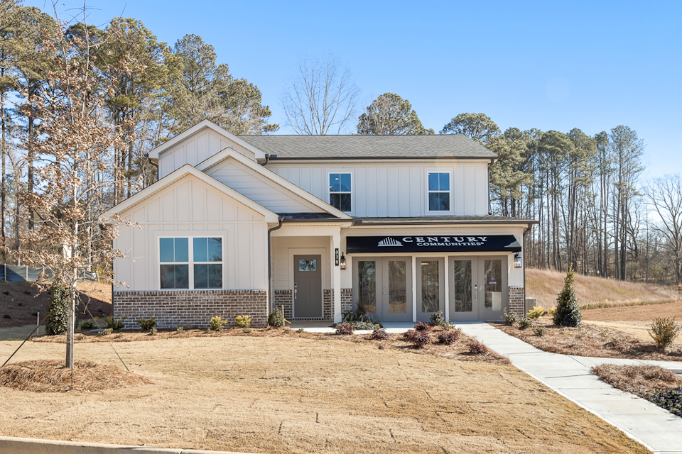 A building with a sign on it.