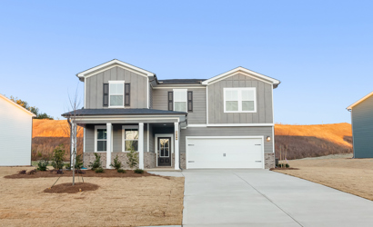 A house with a garage.