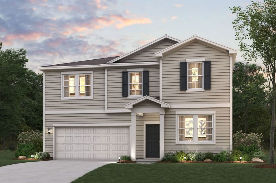 A house with a garage.