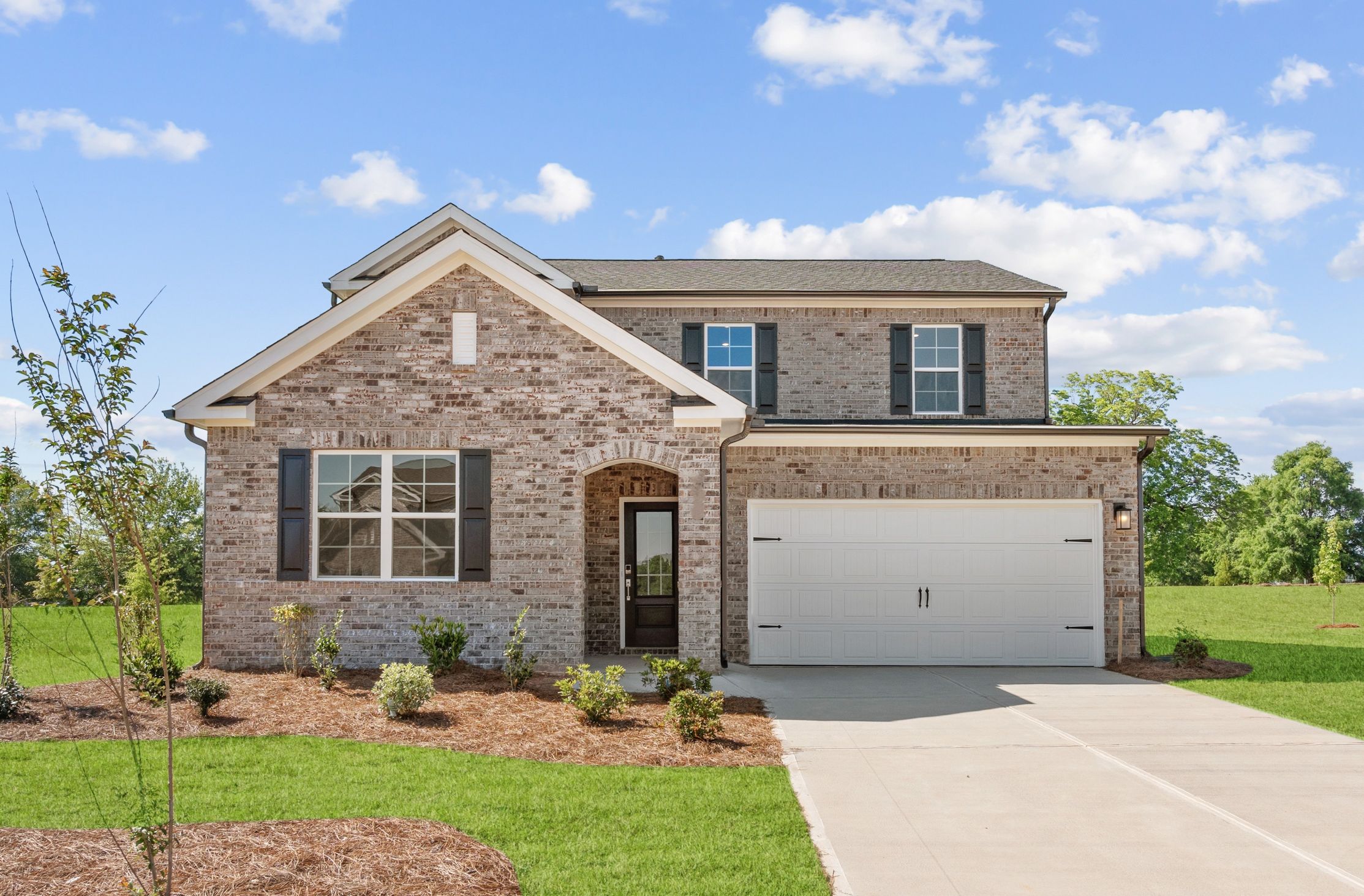A house with a garage.
