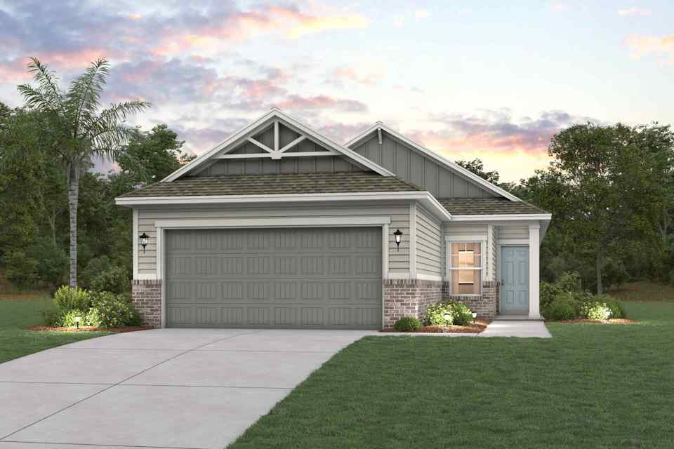 A house with a garage.