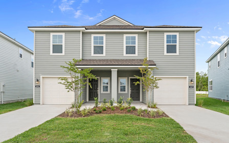 A house with a driveway.
