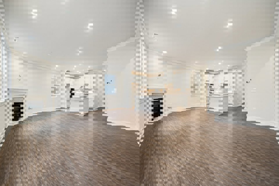 A large empty living room.