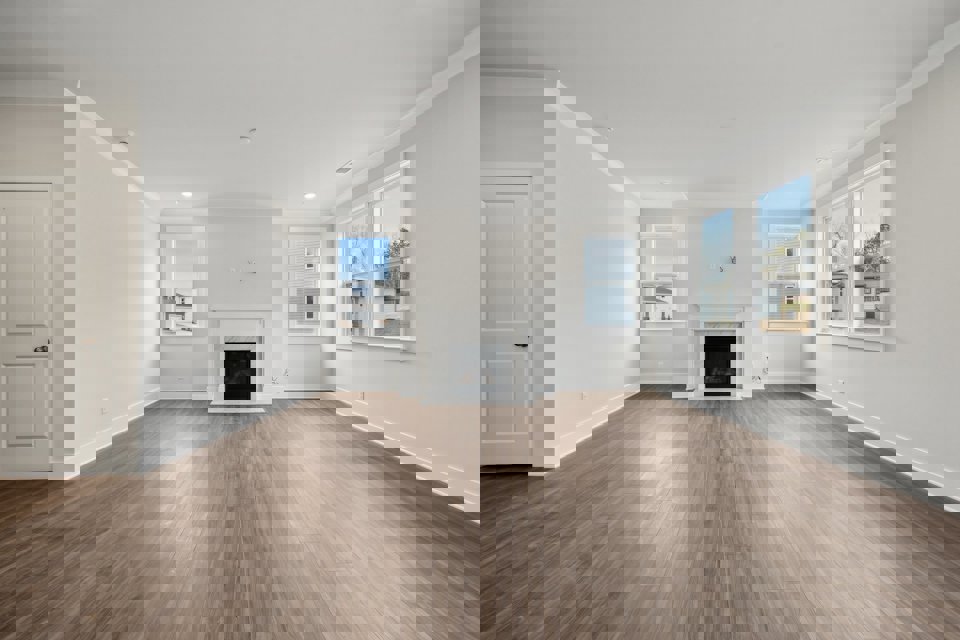 A large empty living room.