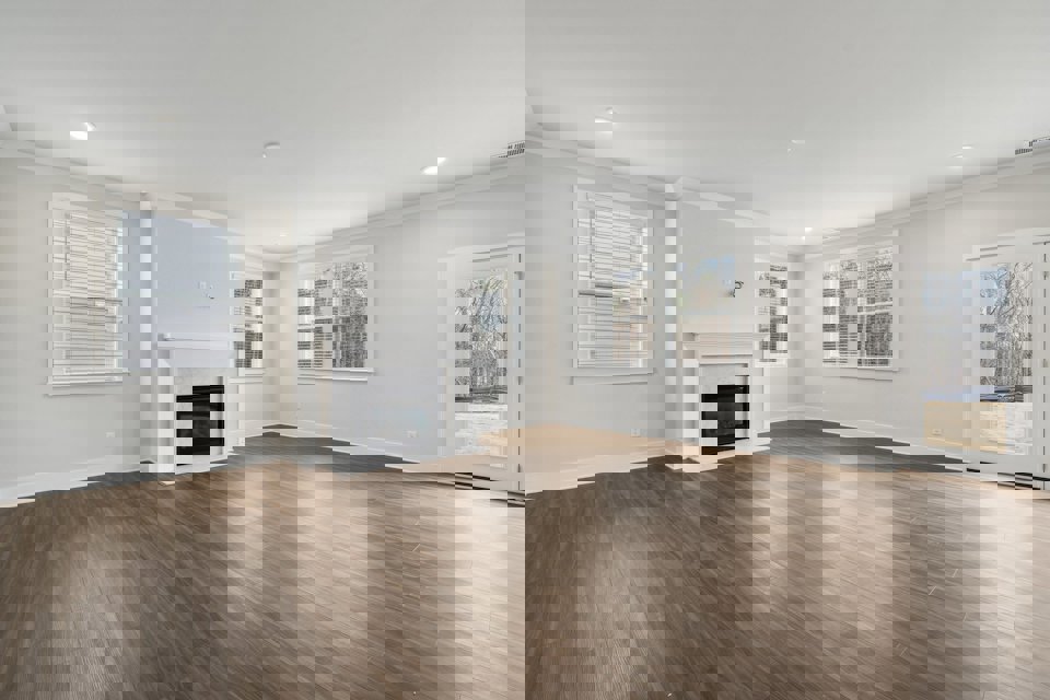 A large empty living room.