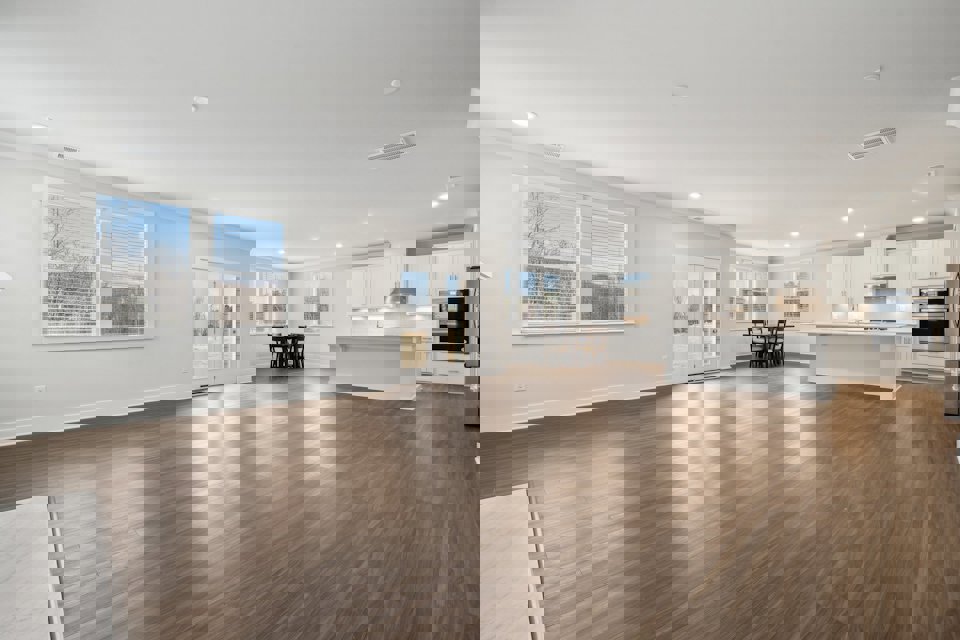 A large empty kitchen.