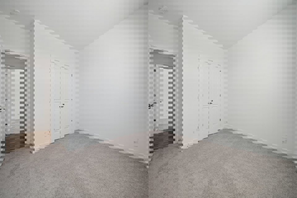 A room with white doors.