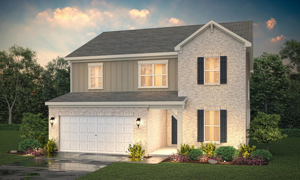 A house with a pond in the front.