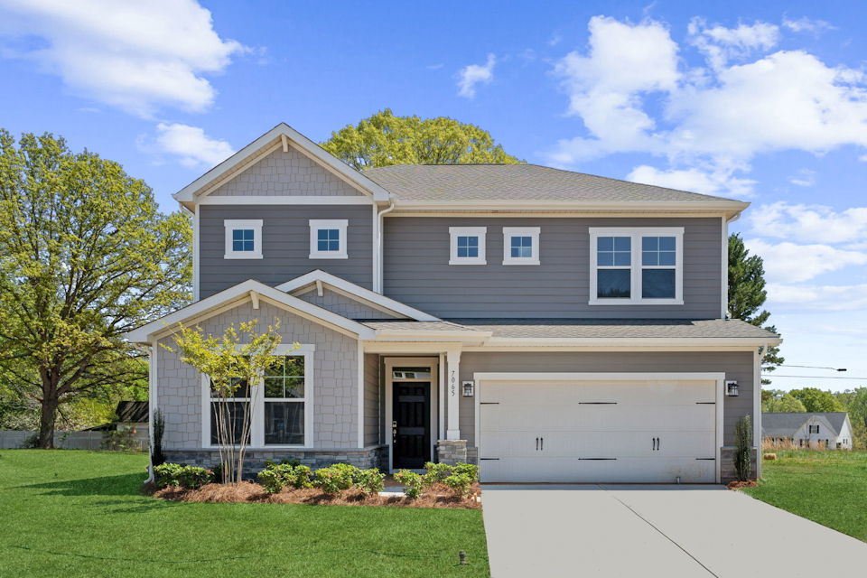 A house with a garage.