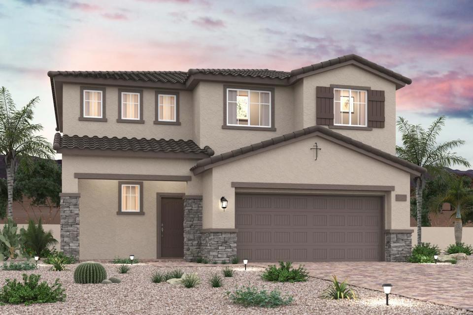 A house with a garage.