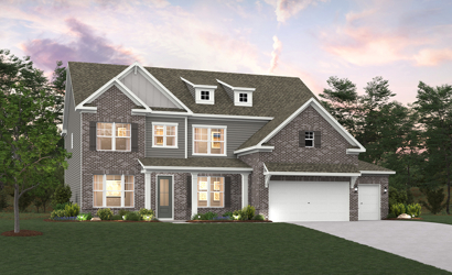 A house with a large front yard.