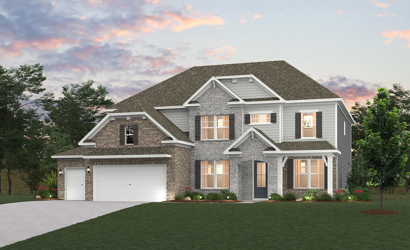 A house with a large front yard.