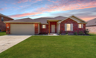 A house with a lawn.