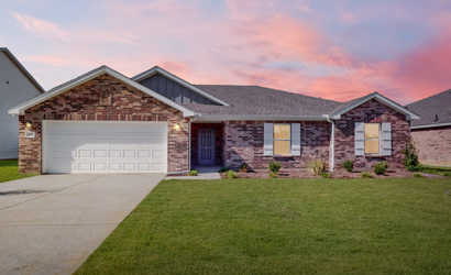 A house with a garage.