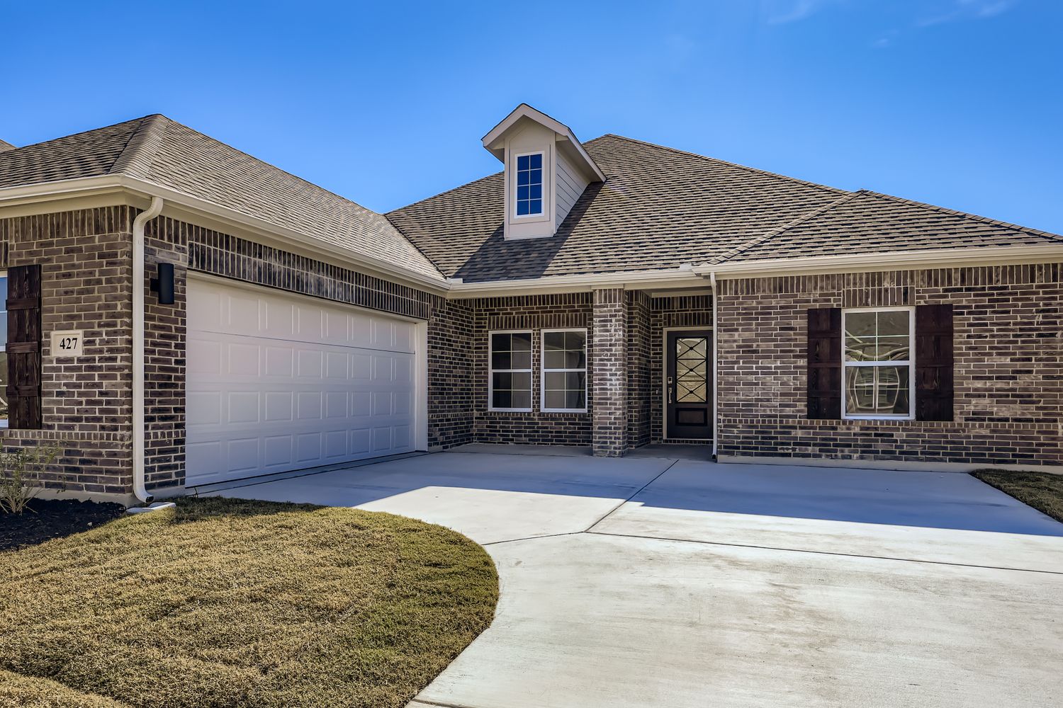 A house with a garage.