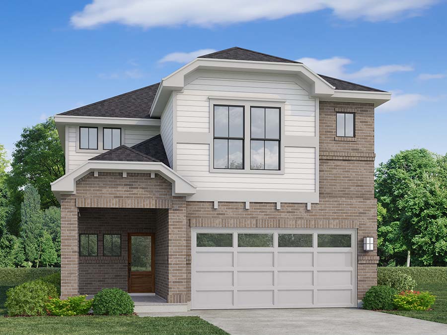 A house with a garage.