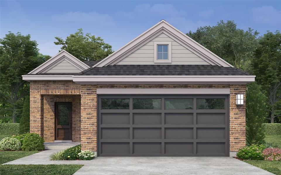 A house with a garage with American Gothic House in the background.