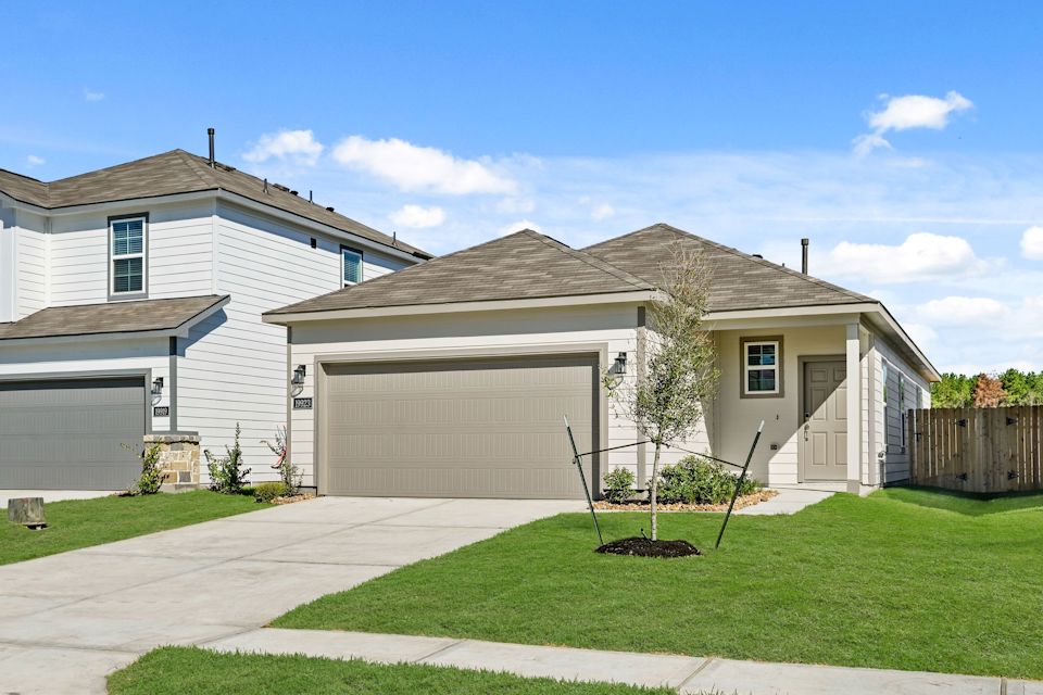 A house with a driveway.