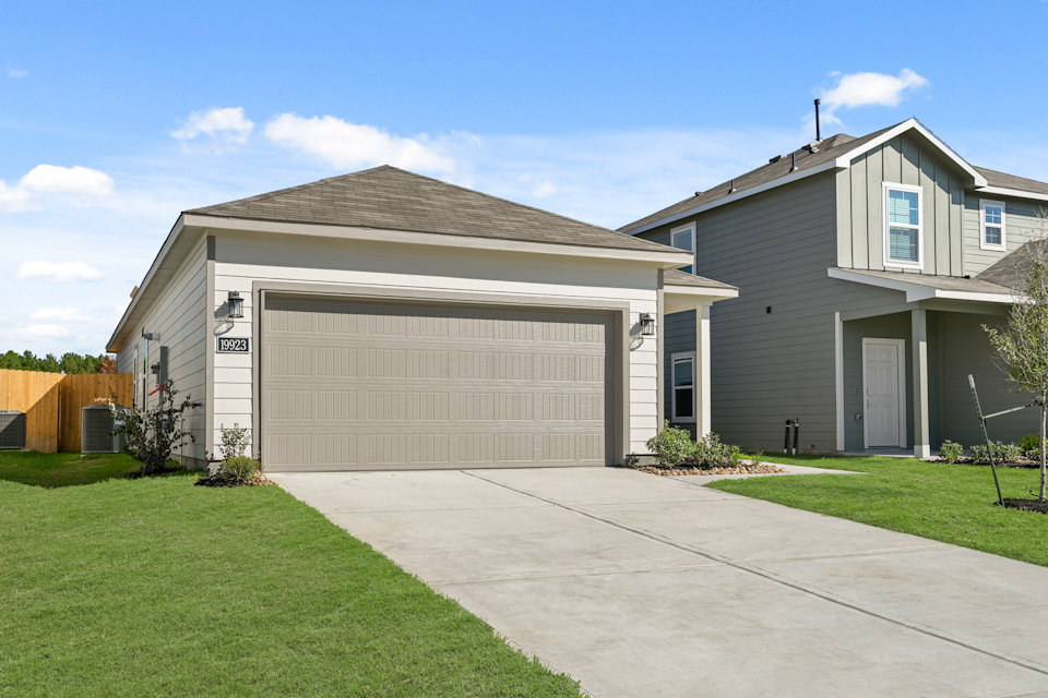 A house with a garage.