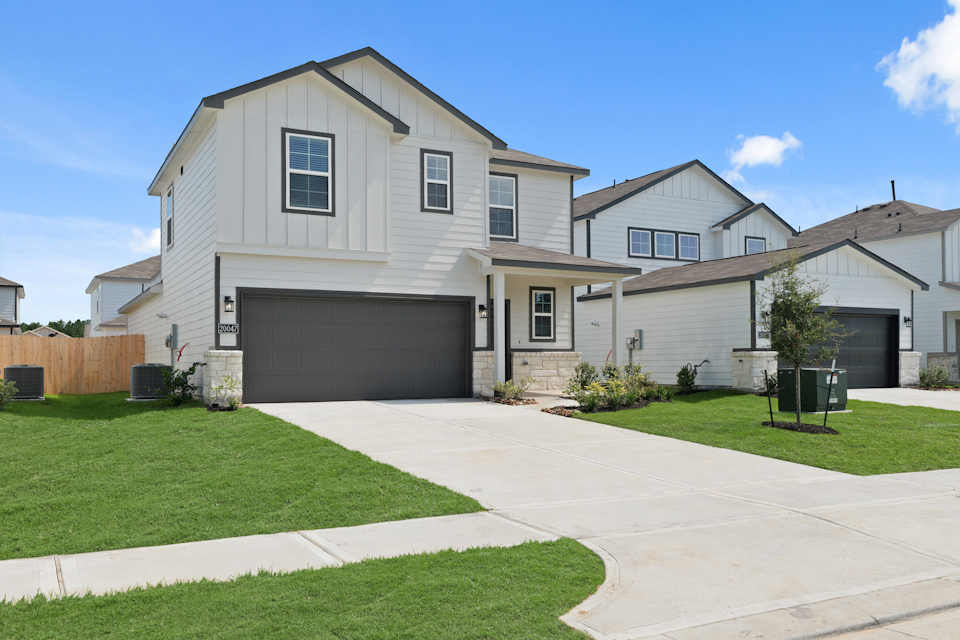 A house with a driveway.