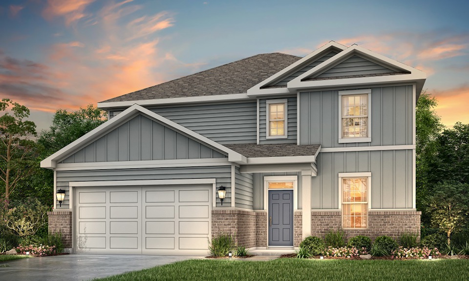 A house with a garage.