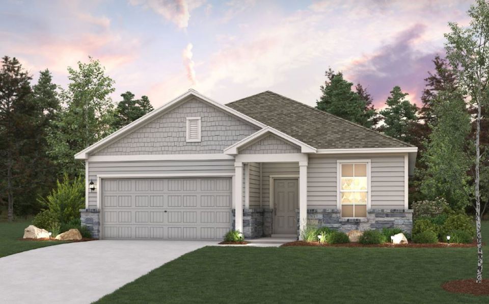 A house with a garage.