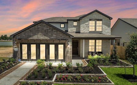 A house with a large front yard.