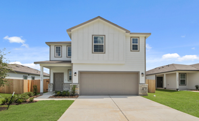 A house with a garage.