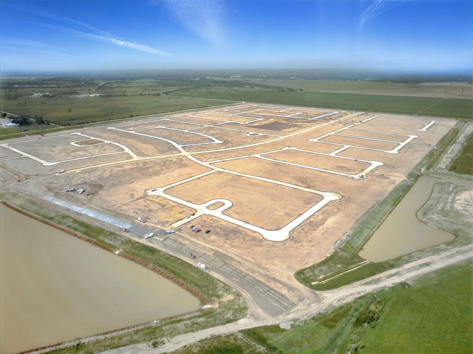 A large area of land with roads.